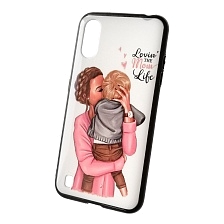 Чехол накладка для SAMSUNG Galaxy A01 (SM-A015), силикон, рисунок LOVIN THE MOM LOVE | РЕТРО 4