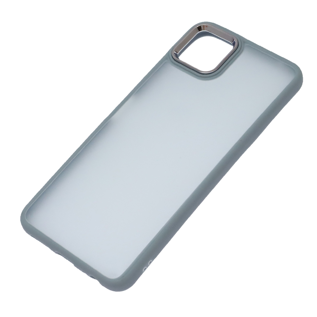 Чехол накладка для SAMSUNG Galaxy A22s 5G (SM-A226B), силикон, пластик, цвет окантовки светло серый