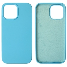 Чехол накладка Silicon Case для APPLE iPhone 13 Pro Max (6.7), силикон, бархат, цвет голубой