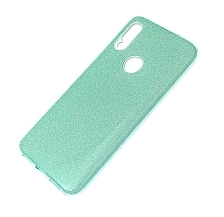 Чехол накладка для XIAOMI Redmi 7, силикон, блестки, цвет зеленый.