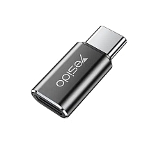 Адаптер, переходник, конвертер YESIDO GS22 Lightning 8 pin (мама) на USB Type C (папа), цвет черный