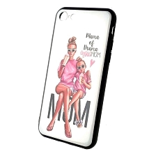Чехол накладка для APPLE iPhone 7, 8, силикон, рисунок Mama of Drama girlMOM.