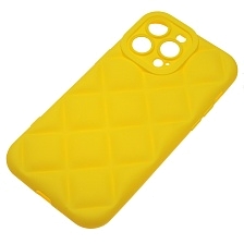 Чехол накладка для APPLE iPhone 14 Pro Max (6.7"), силикон, 3D ромб, цвет желтый