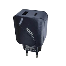 СЗУ (Сетевое зарядное устройство) MRM MR820C, PD 20W, QC 3.0, 1 USB, 1 Type C, цвет черный