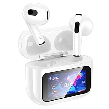 Гарнитура (наушники с микрофоном) беспроводная, HOCO EW81, сенсорный дисплей, цвет белый