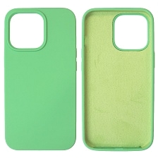Чехол накладка Silicon Case для APPLE iPhone 13 Pro (6.1), силикон, бархат, цвет мятный