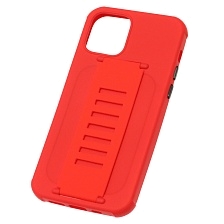 Чехол накладка LADDER NANO для APPLE iPhone 12, iPhone 12 PRO (6.1), силикон, держатель, цвет красный