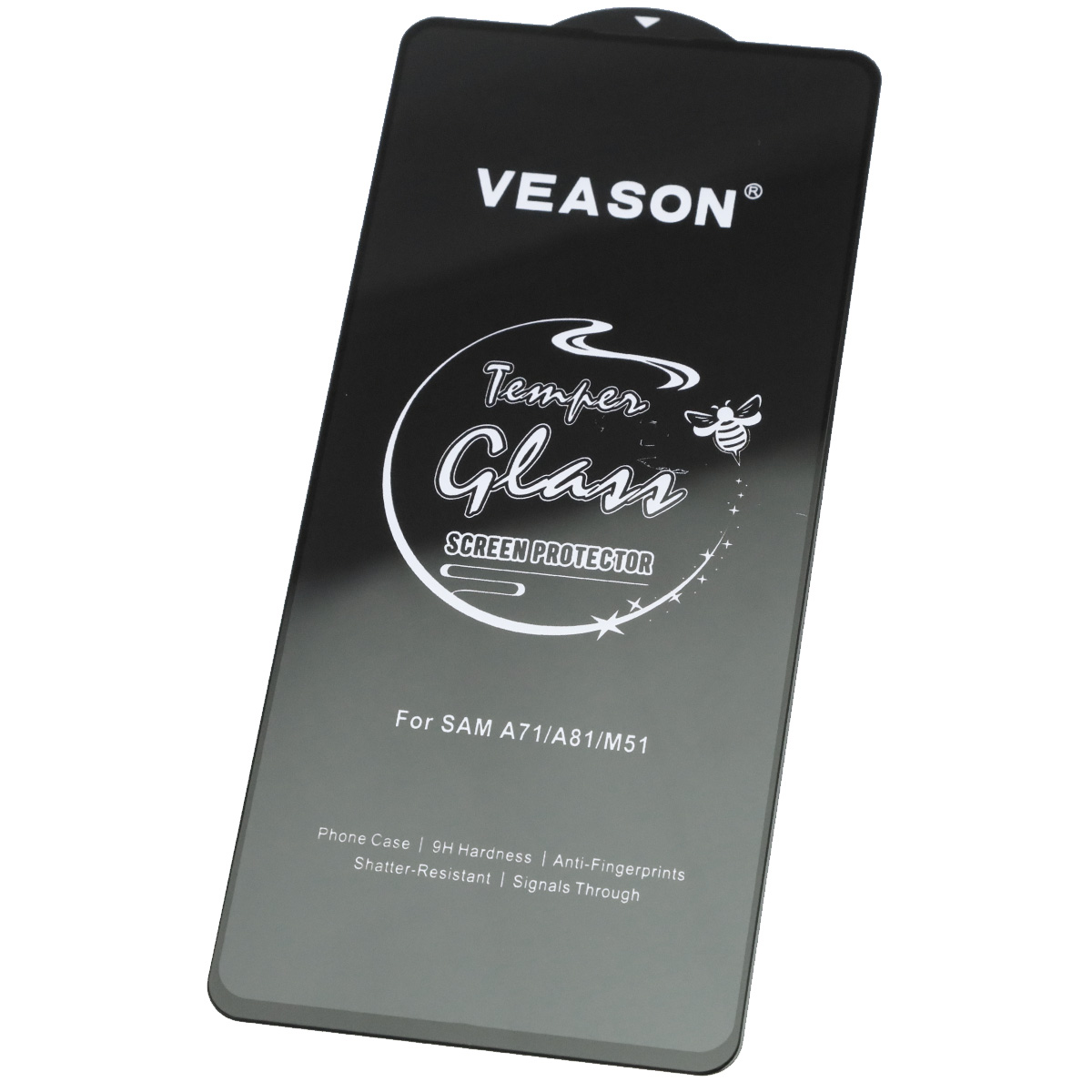 Защитное стекло VEASON Tempered Glass для SAMSUNG Galaxy A71, A81, M51, цвет окантовки черный