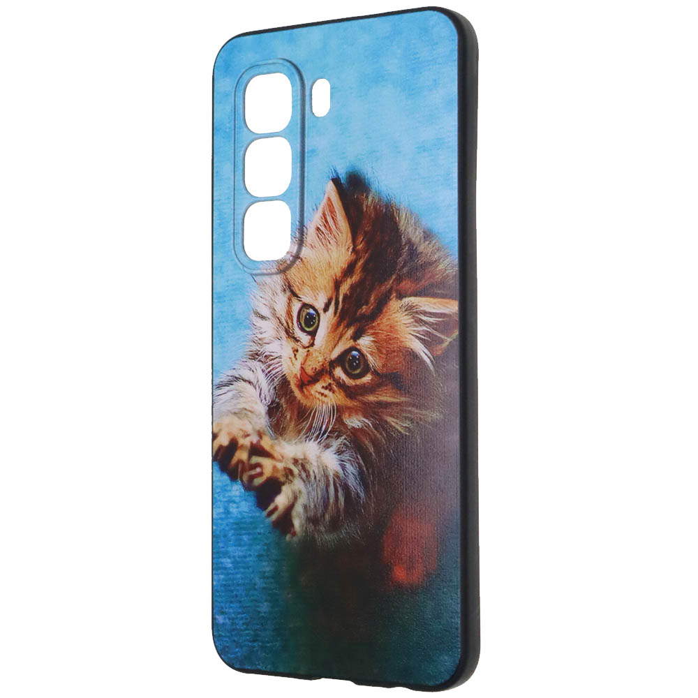 Чехол накладка для INFINIX HOT 50 Pro 4G, защита камеры, рисунок Котенок
