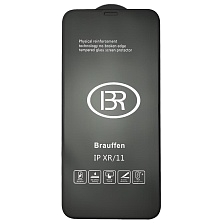 Защитное стекло 9H BRAUFFEN для APPLE iPhone XR, iPhone 11 (6.1"), цвет окантовки черный