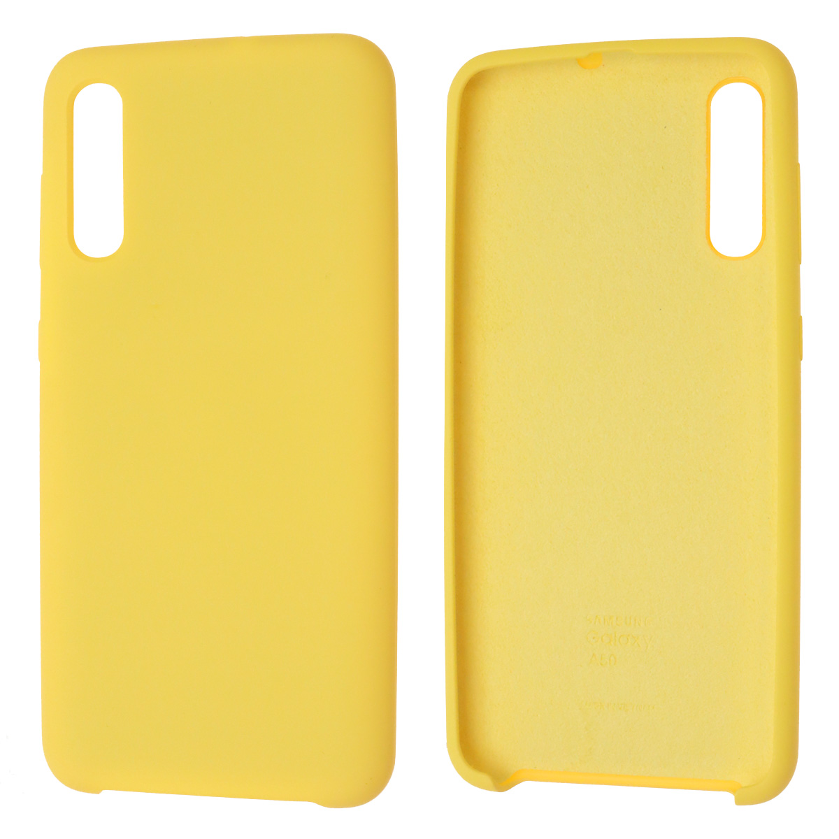 Чехол накладка Silicon Cover для SAMSUNG Galaxy A50 (SM-A505), A30s (SM-A307), A50s (SM-A507), силикон, бархат, цвет желтый