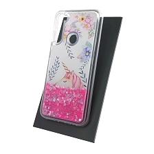 Чехол накладка TransFusion для XIAOMI Redmi Note 8, силикон, переливашка, рисунок Единорог.