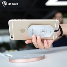 Фирменный Qi-ресивер "Baseus" для беспроводной зарядки устройств с разъемом Lightning цвет серый | Последняя цена