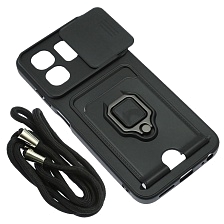 Чехол накладка MULTI FUNCTION 4 в 1 для INFINIX HOT 50i, SMART 9, цвет черный