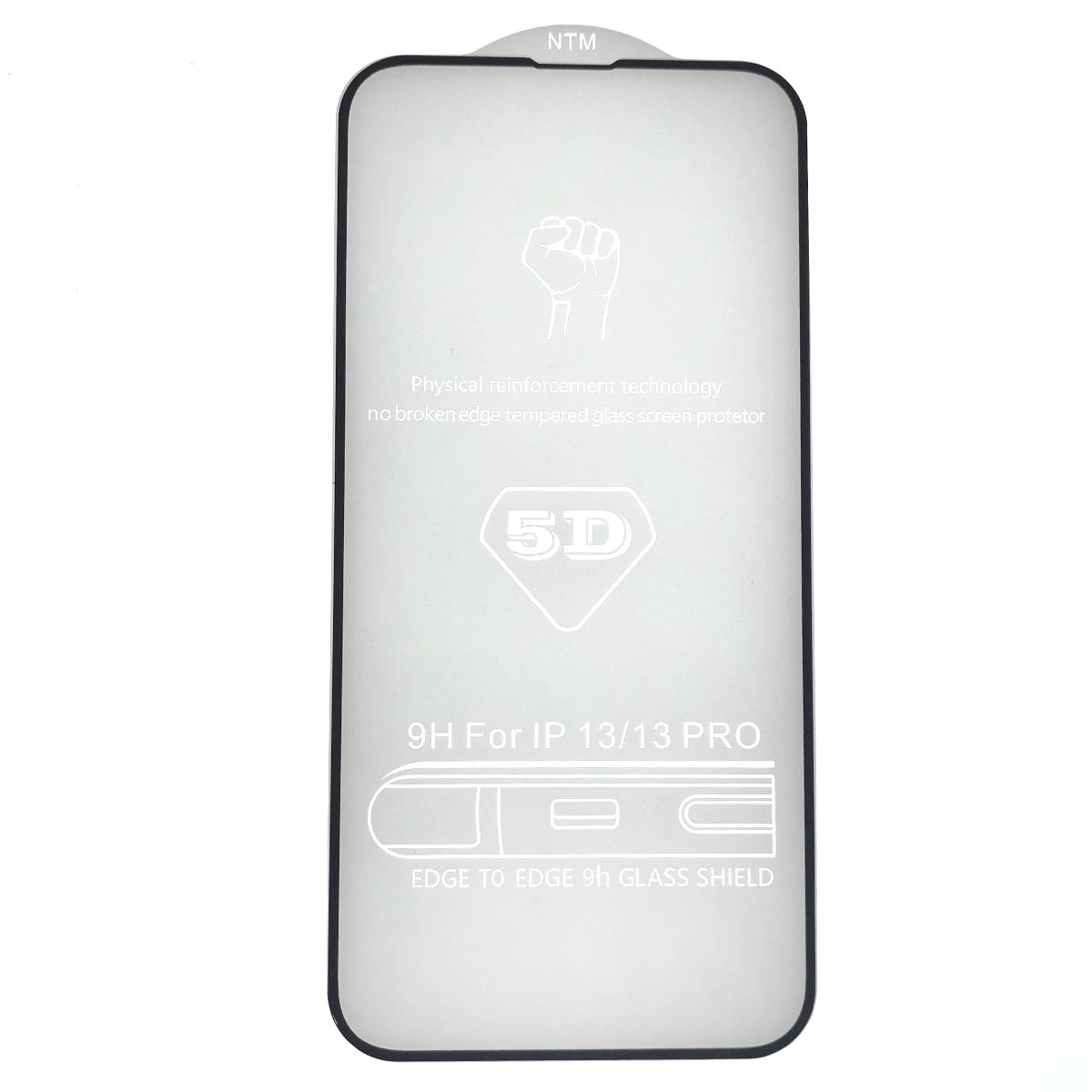 Защитное стекло 5D для APPLE iPhone 13 (6.1"), iPhone 13 Pro (6.1"), iPhone 14 (6.1"), цвет окантовки черный