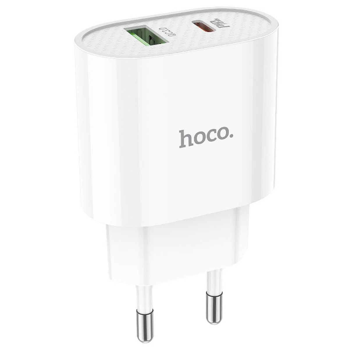 СЗУ (Сетевое зарядное устройство) HOCO C95A Lineal, 20W, 1 USB Type C, 1 USB, QC3.0, цвет белый