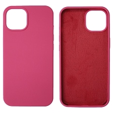 Чехол накладка Silicon Case для APPLE iPhone 14 (6.1"), силикон, бархат, цвет темно розовый