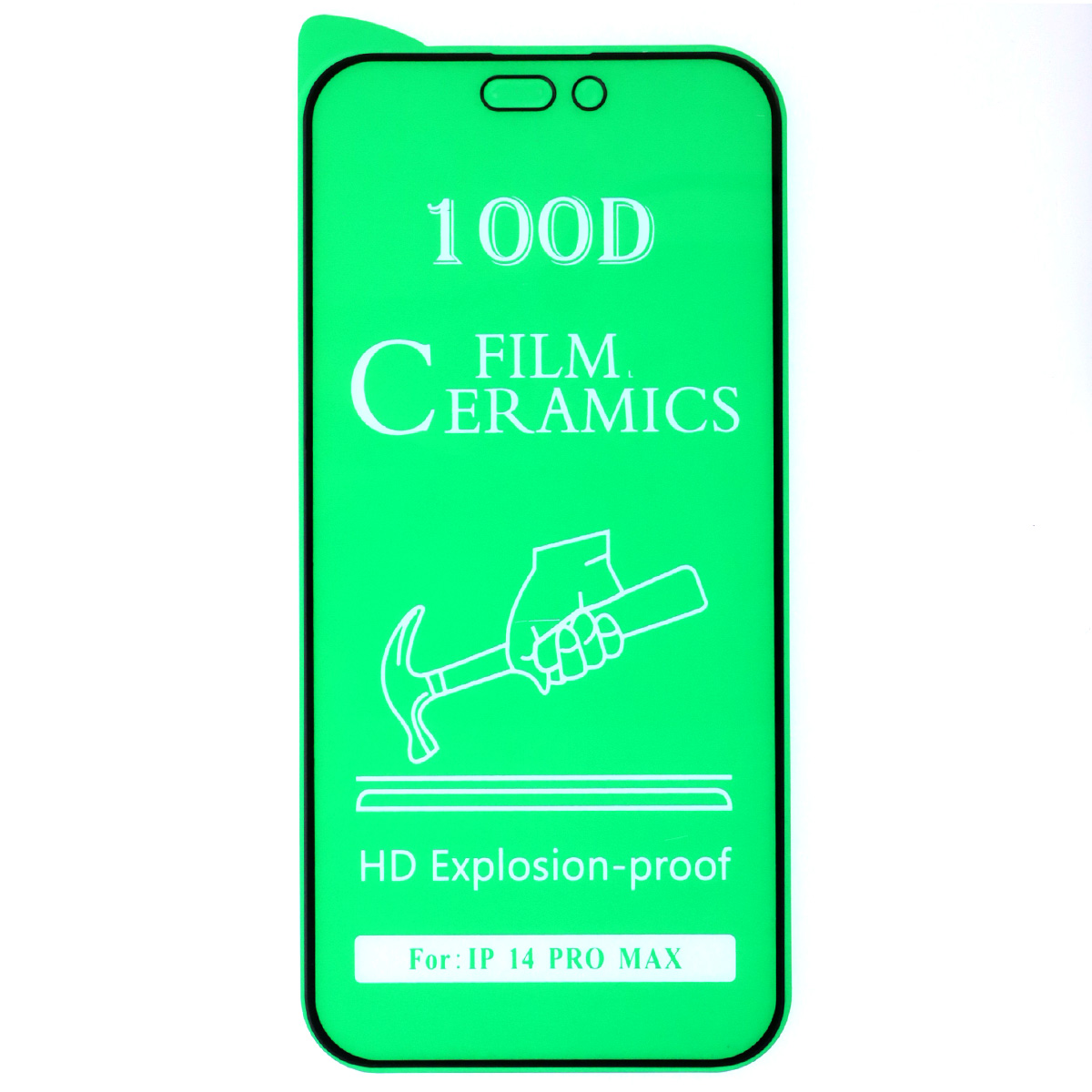 Защитное стекло 100D Ceramics для APPLE iPhone 14 Pro Max (6.7"), цвет окантовки черный