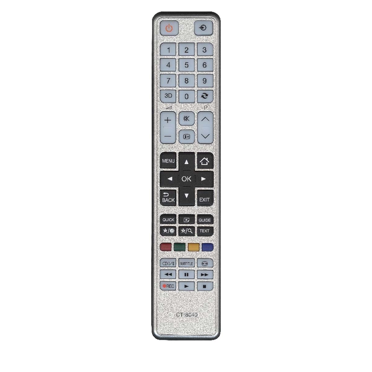 Пульт ДУ универсальный CT-8040 для телевизоров TOSHIBA, цвет серый