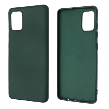 Чехол накладка NANO для SAMSUNG Galaxy A51 (SM-A515), силикон, бархат, цвет темно зеленый