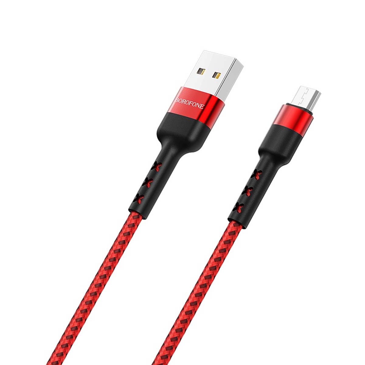 Кабель BOROFONE BX34 Advantage Micro USB, длина 1 метр, нейлоновая оплетка, цвет красный