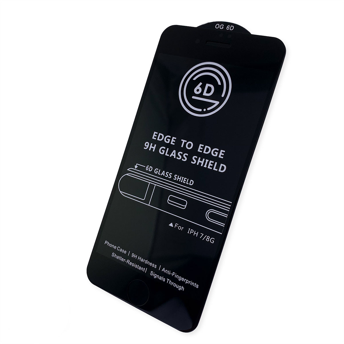 Защитное стекло 6D G-Rhino для APPLE iPhone 7, iPhone 8, цвет окантовки черный