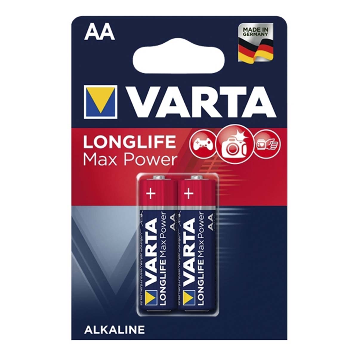 Батарейка VARTA LONGLIFE MAX POWER (MAX TECH) LR6 AA BL2 Alkaline 1.5V