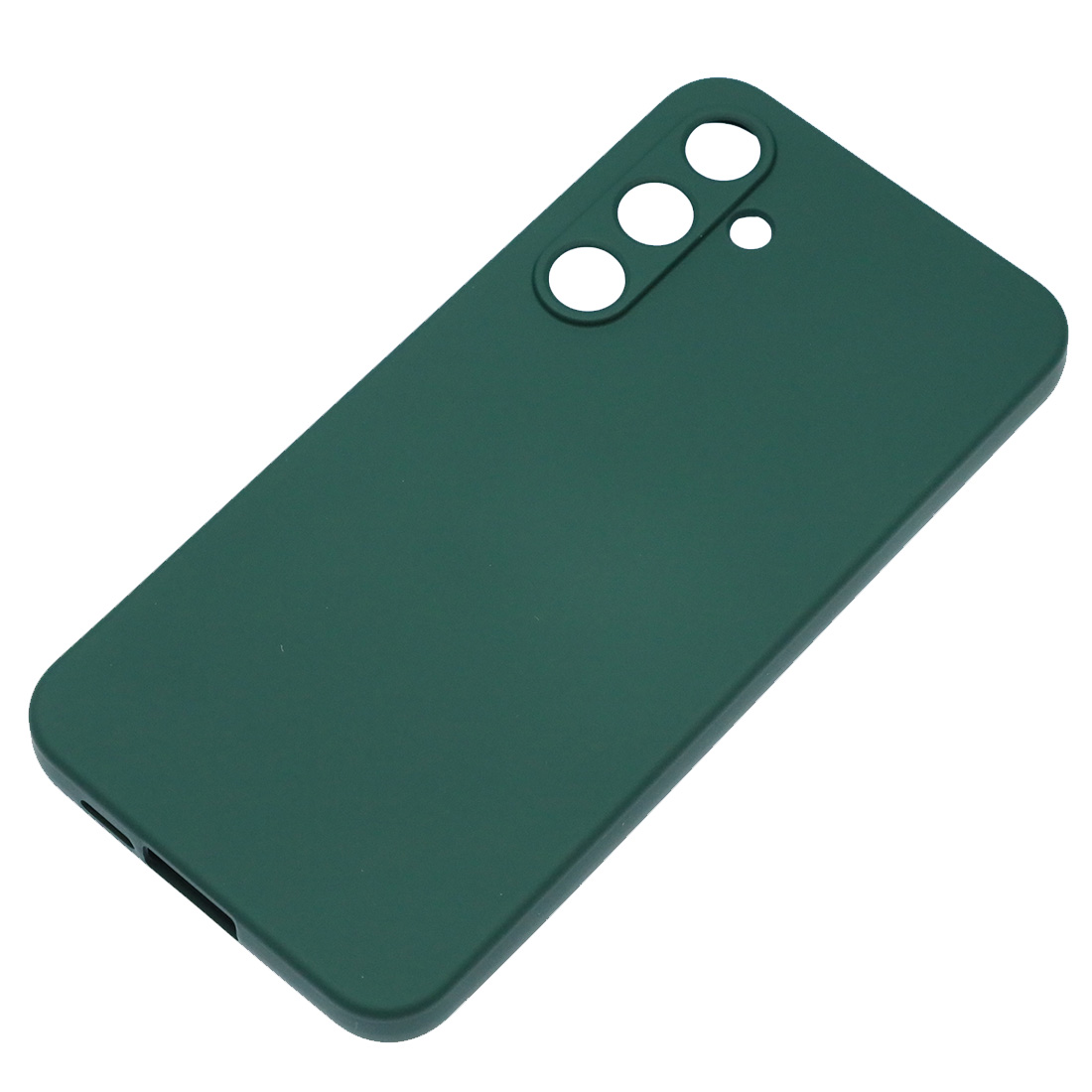 Чехол накладка NANO для SAMSUNG Galaxy A55 5G, защита камеры, силикон, бархат, цвет темно зеленый