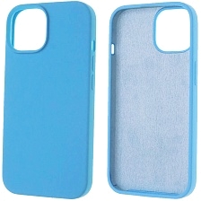 Чехол накладка Silicon Case для APPLE iPhone 15 (6.1"), силикон, бархат, цвет голубой