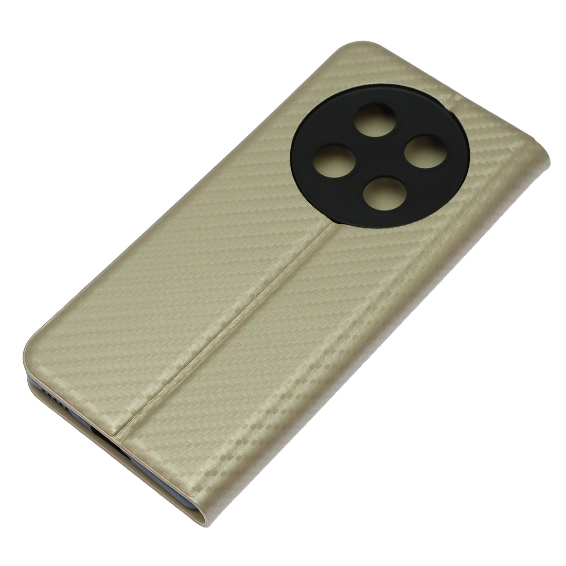 Чехол книжка CHESS для HUAWEI Honor X9c, текстура карбон, визитница, цвет золотистый