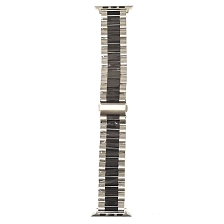 Ремешок для Apple Watch 42-44 mm, металл, цвет черно серебристый