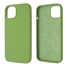 Чехол накладка Silicon Case для APPLE iPhone 13 (6.1), силикон, бархат, цвет фисташковый