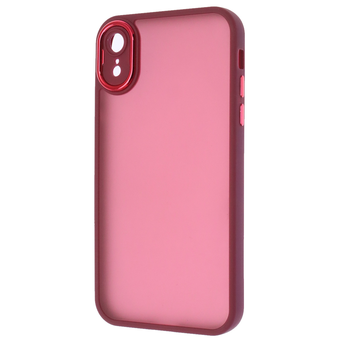 Чехол накладка KING для APPLE iPhone XR, силикон, пластик, защита камеры, цвет окантовки бордовый