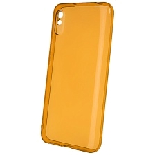 Чехол накладка Clear Case для XIAOMI Redmi 9A, силикон 1.5 мм, защита камеры, цвет прозрачно оранжевый