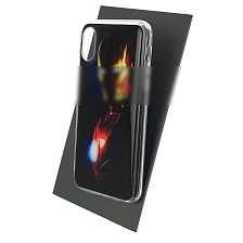 Чехол накладка для APPLE iPhone X, iPhone XS, силикон, глянцевый, рисунок Железный человек