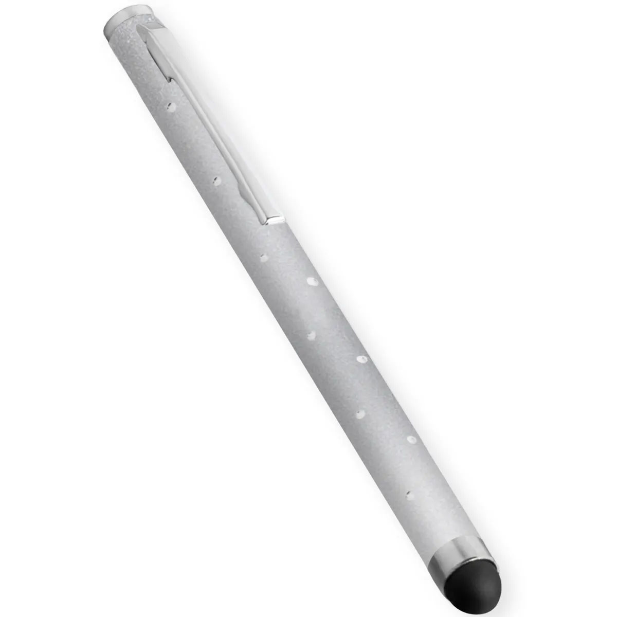 Стилус емкостной для смартфонов и планшетных ПК, длина 11 см, со стразами, цвет серебристый