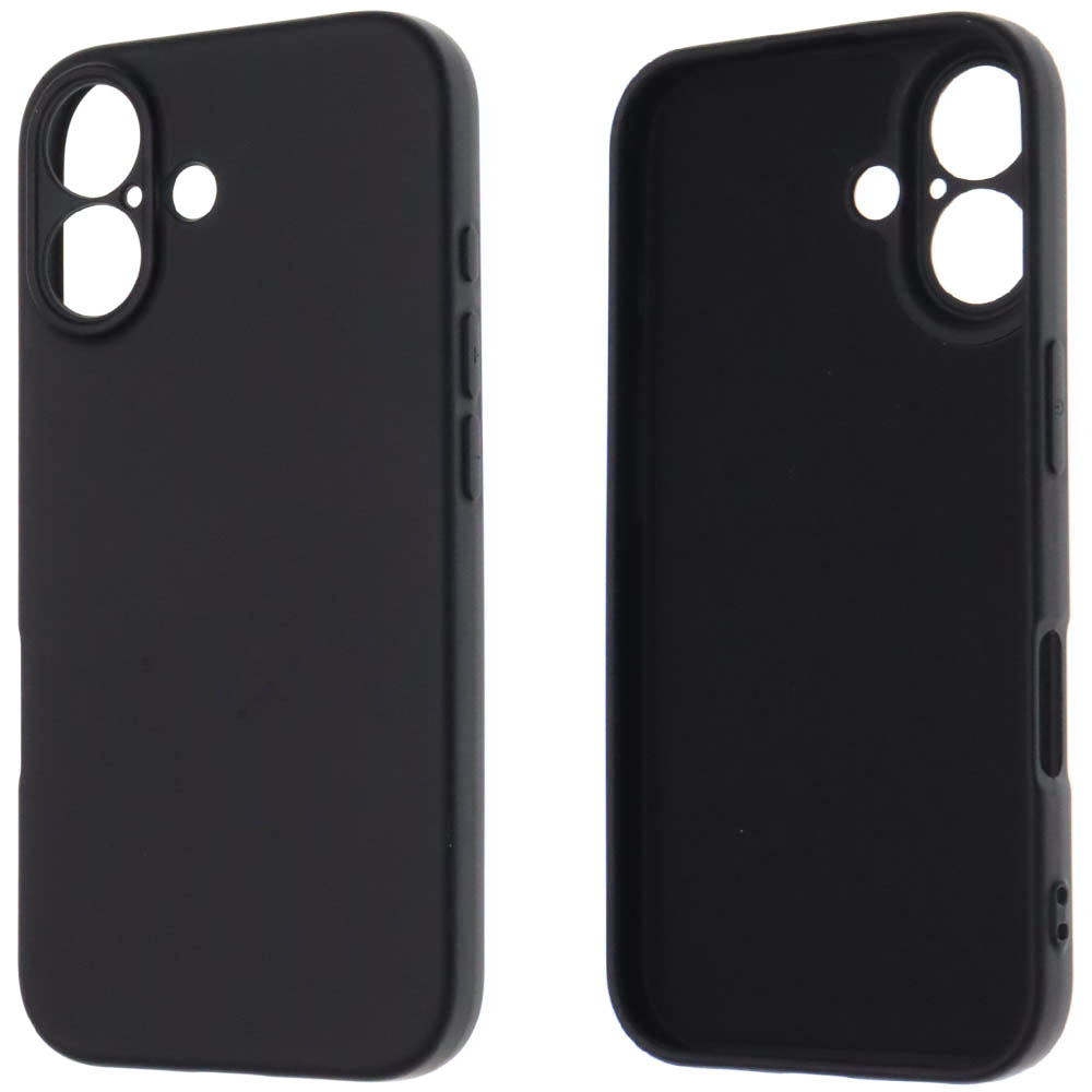 Чехол накладка NANO для APPLE iPhone 16 (6.1"), защита камеры, силикон, бархат, цвет черный