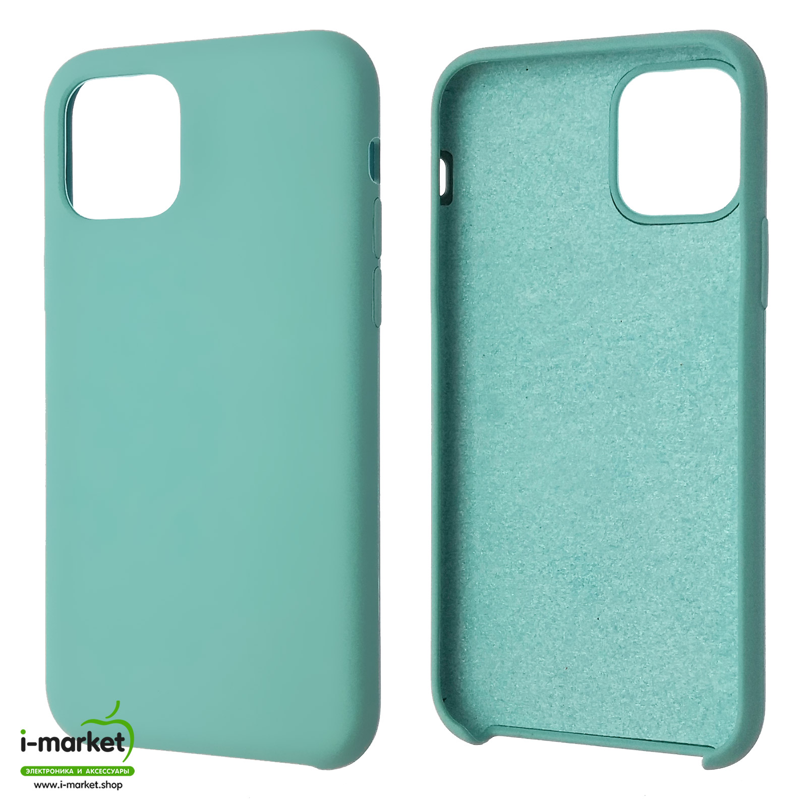 Чехол накладка Silicon Case для APPLE iPhone 11 Pro, силикон, бархат, цвет светло бирюзовый