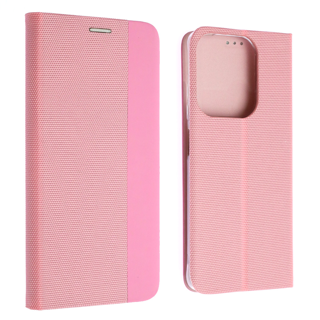 Чехол книжка MESH для TECNO Spark 10, 10C, текстиль, силикон, бархат, визитница, цвет розовый