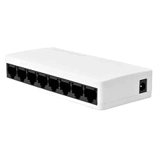 Коммутатор, свитч, 8 портов, 10/100Mbps, цвет белый