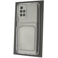 Чехол накладка CARD CASE для XIAOMI Redmi 10 (2021), Redmi 10 (2022), силикон, отдел для карт, цвет прозрачный