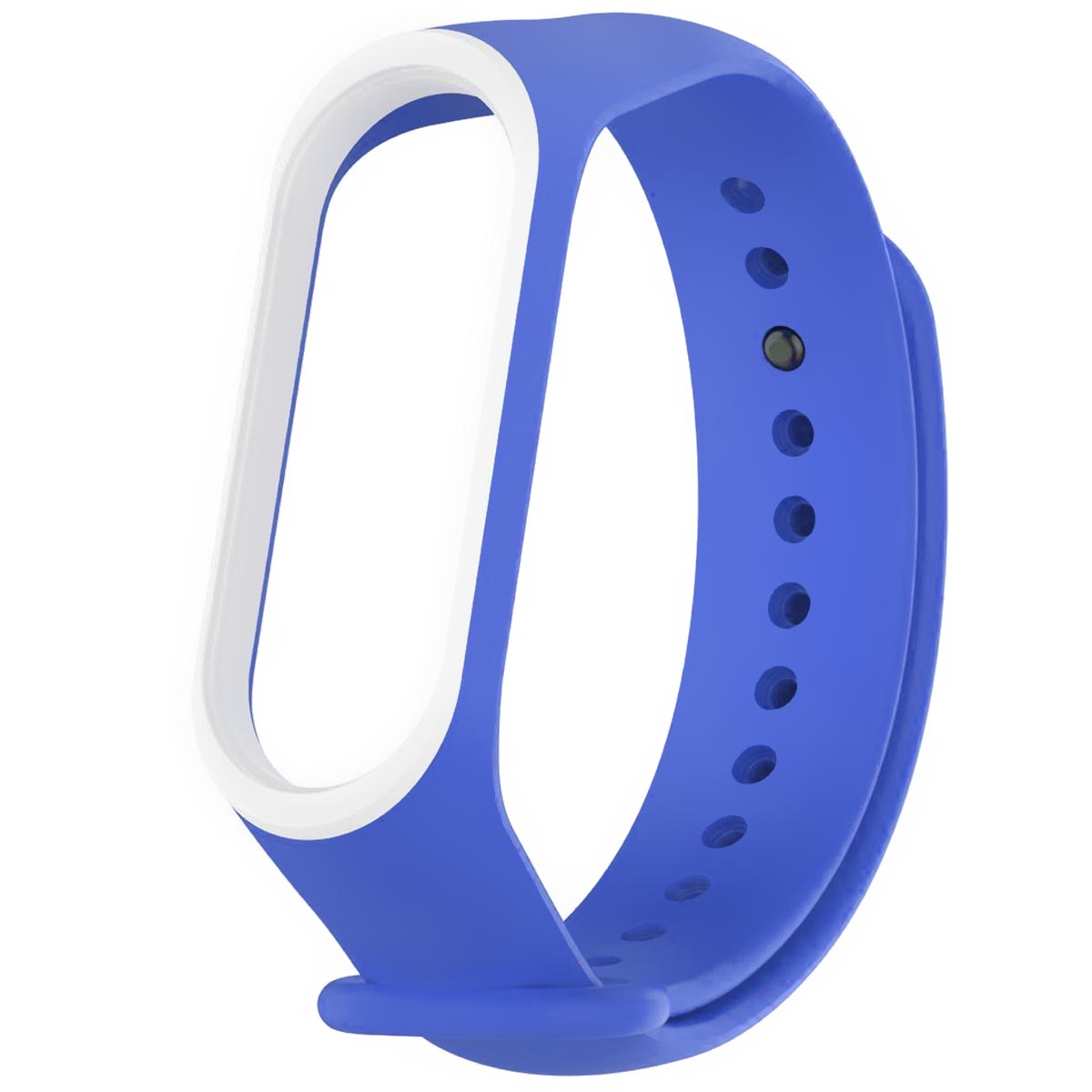 Ремешок на запястье, браслет для XIAOMI Mi Band 3, 4, силикон, цвет небесно синий с белой окантовкой Ремешок на запястье, браслет для XIAOMI Mi Band 3, 4, силикон, цвет небесно синий с белой окантовкой