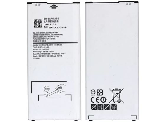 АКБ (Аккумулятор) EB-BA710ABE для SAMSUNG Galaxy A7 2016 (SM-A710F), 3300 мАч, оригинал, цвет белый.