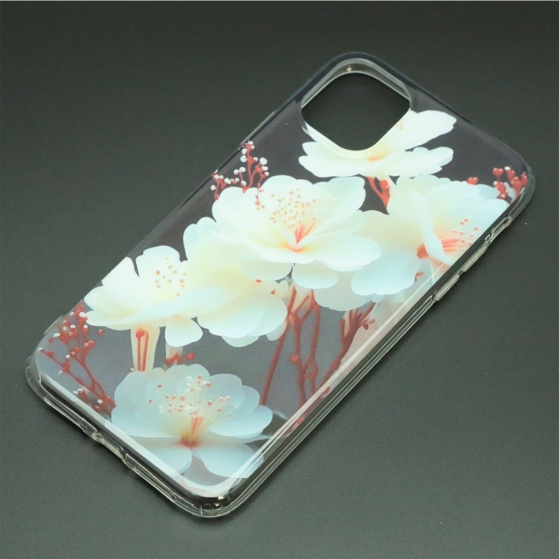 Чехол накладка для APPLE iPhone 11, силикон, глянцевый, рисунок Белая сакура Чехол накладка для APPLE iPhone 11, силикон, глянцевый, рисунок Белая сакура