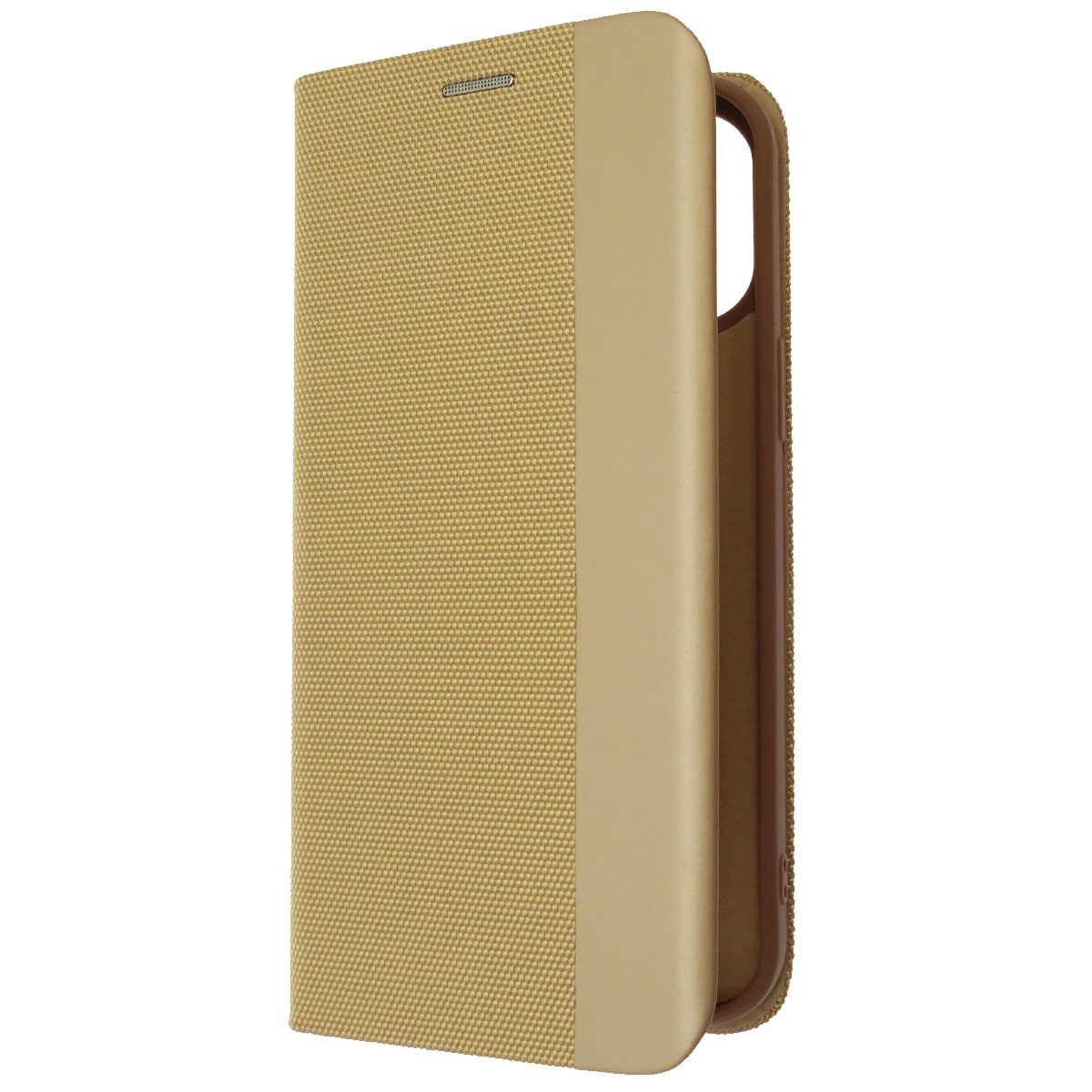 Чехол книжка MESH для APPLE iPhone 12 Pro Max (6.7), текстиль, силикон, бархат, визитница, цвет золотистый