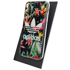 Чехол накладка для APPLE iPhone XR, силикон, глянцевый, рисунок Цветочный Adidas