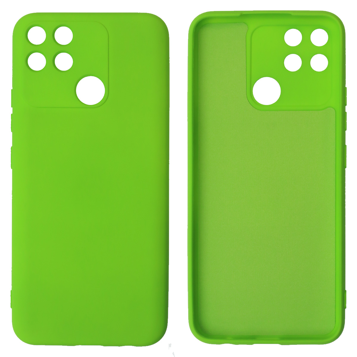 Чехол накладка NANO для Realme Narzo 50A, силикон, бархат, цвет ярко зеленый