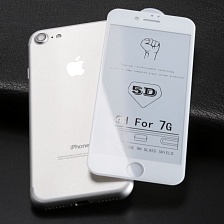 Защитное стекло "5D" PREMIUM FULL GLUE для APPLE iPhone 7, 8 (4.7"), цвет окантовки белый. Защитное стекло "5D" PREMIUM FULL GLUE для APPLE iPhone 7, 8 (4.7"), цвет окантовки белый.