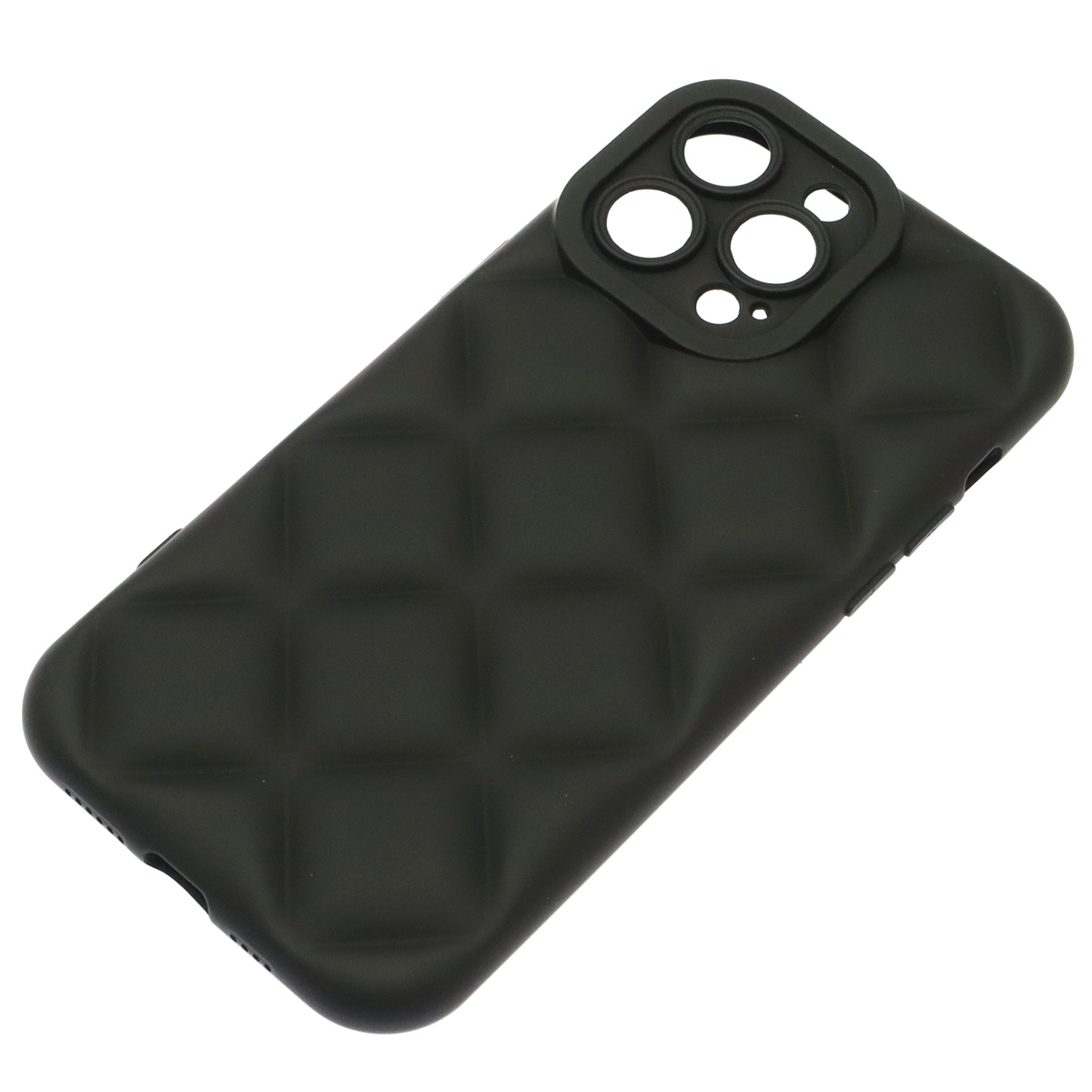 Чехол накладка для APPLE iPhone 14 Pro Max (6.7"), силикон, 3D ромб, цвет черный Чехол накладка для APPLE iPhone 14 Pro Max (6.7"), силикон, 3D ромб, цвет черный