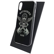 Чехол накладка для APPLE iPhone X, iPhone XS, силикон, глянцевый, рисунок Motorbike Club